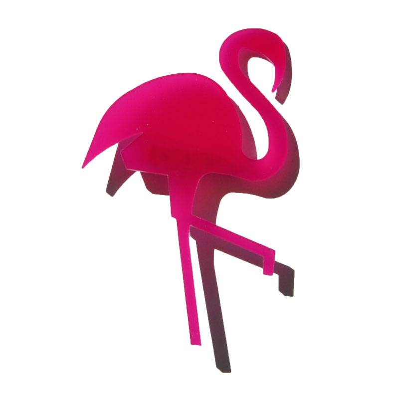Brosche Design Acryl Flamingo
