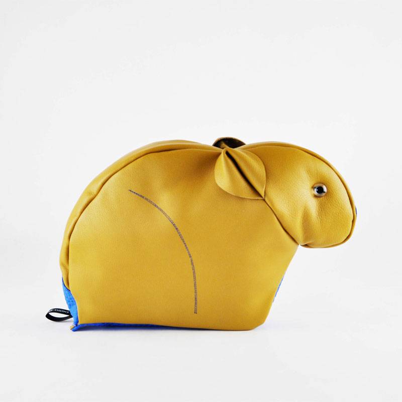 leather rabbit present gift cushion