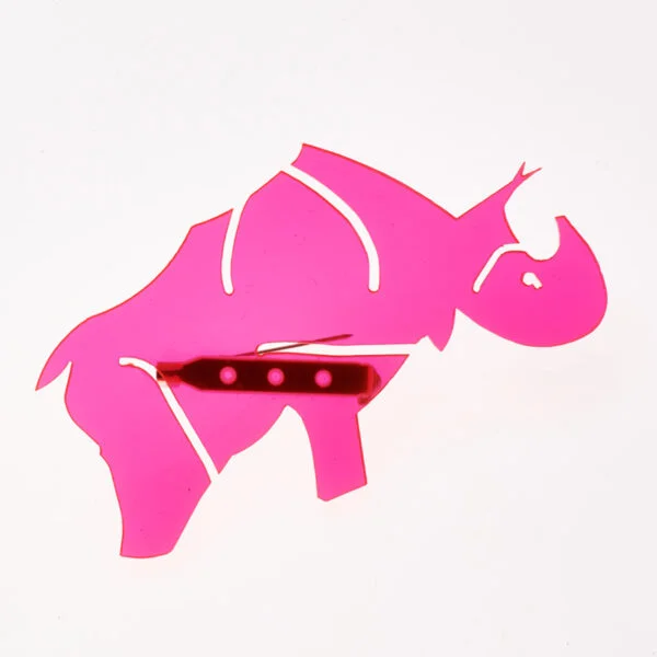 Brosche Design Acryl Flamingo